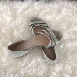 Madewell light green/grey suede sandals